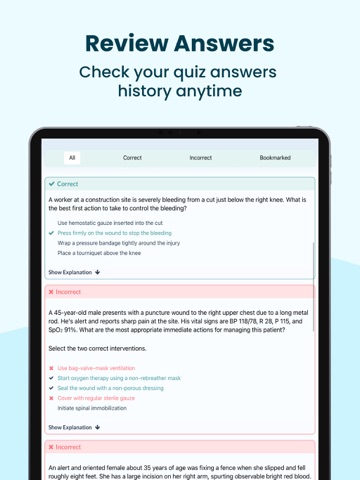 EMT Exam Practice 2026  Prepia iPad screenshot