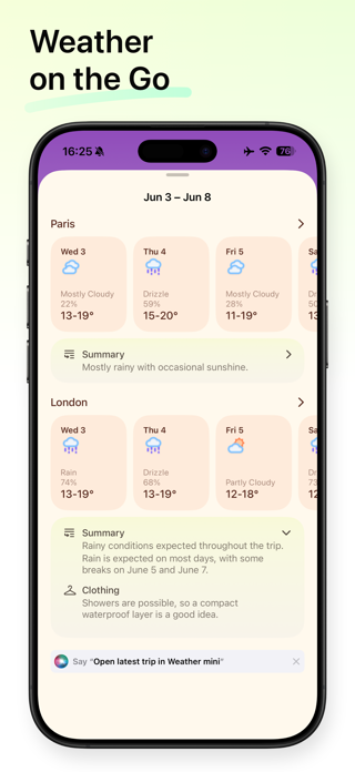 Weather mini - Trip Forecasts Screenshot 4 of 9