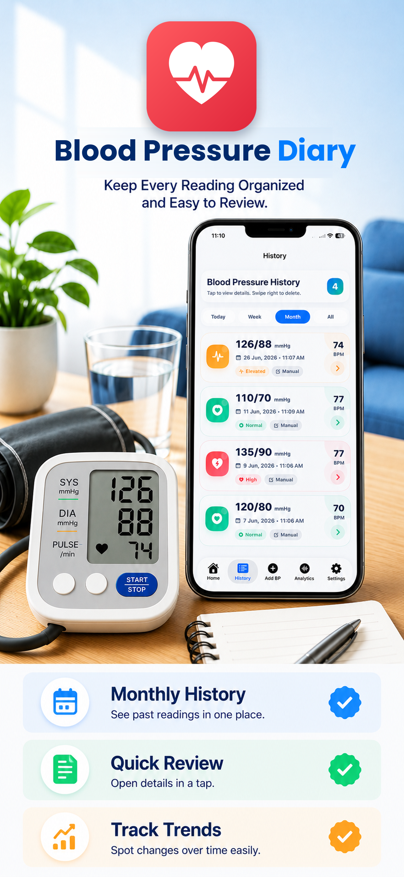 Blood Pressure Diary & Log screenshot 6