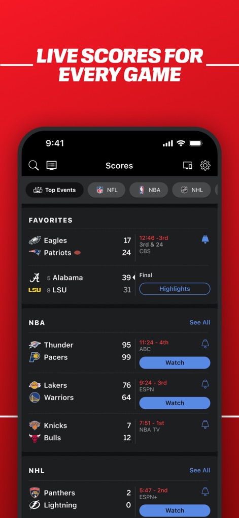 ESPN: Live Sports & Scores - Real-time Scores