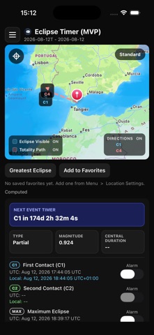 Eclipse Timer screenshot