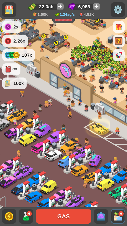 #1. Idle Gas Station Tycoon (iOS) By: Lime Games