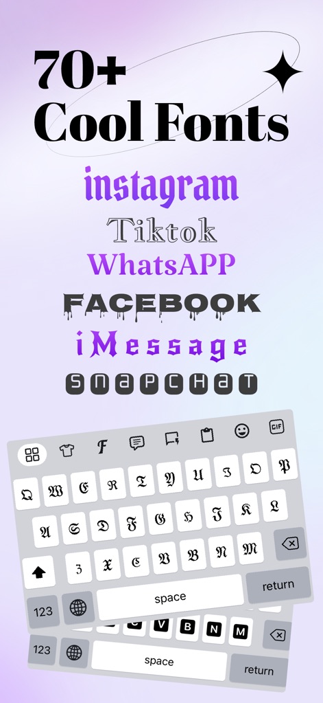 Keyboard Fonts - Font Art - See how Keyboard Fonts - Font Art offers a vast selection of 70+ cool fonts and displays personalized text across popular social media platforms.