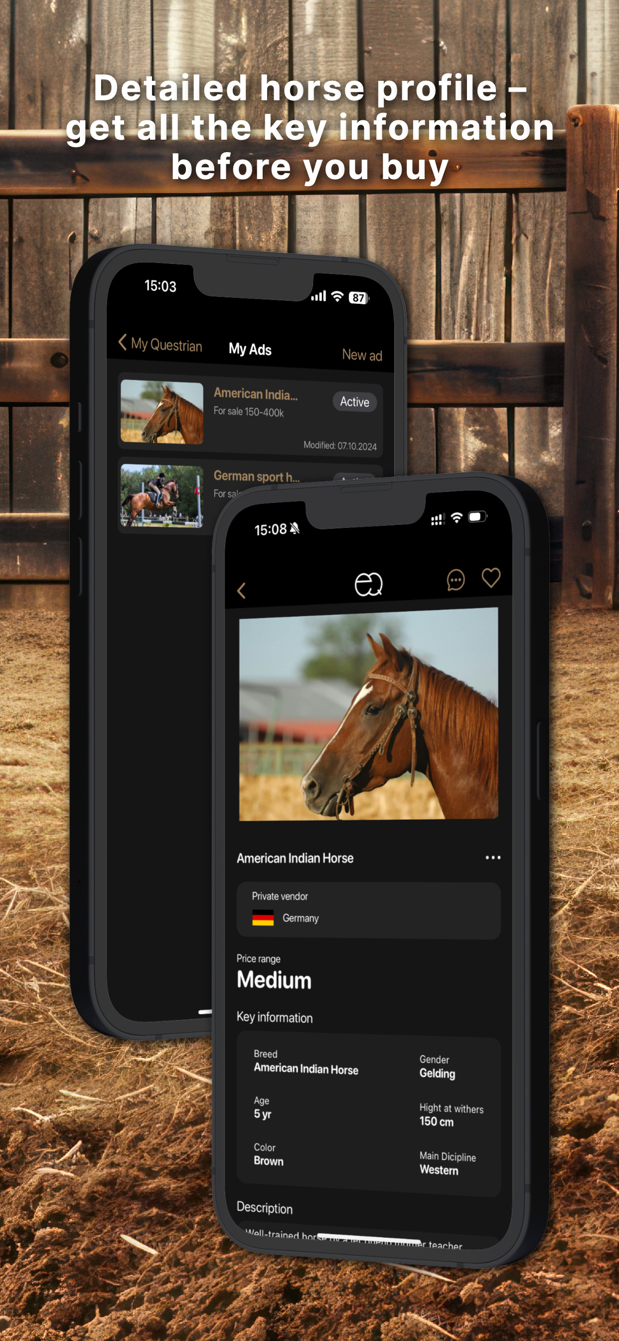 Equestrian: Horse trading app