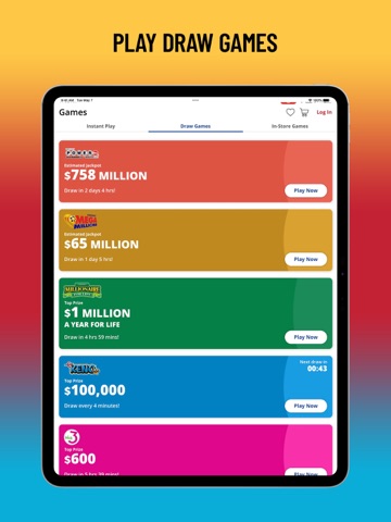 Kentucky Lottery Official App iPad screenshot
