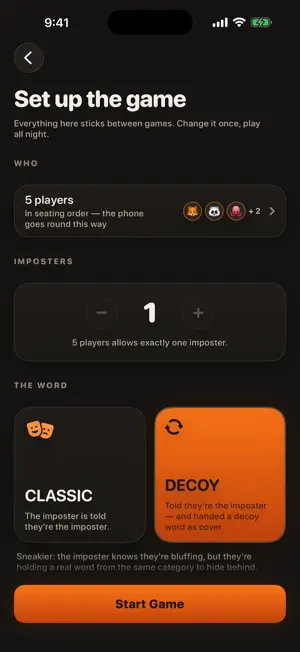 Imposterly: Imposter Word Game screenshot 2