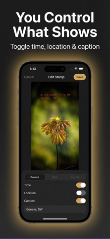 Timestamp Camera - Photo Date iPhone screenshot