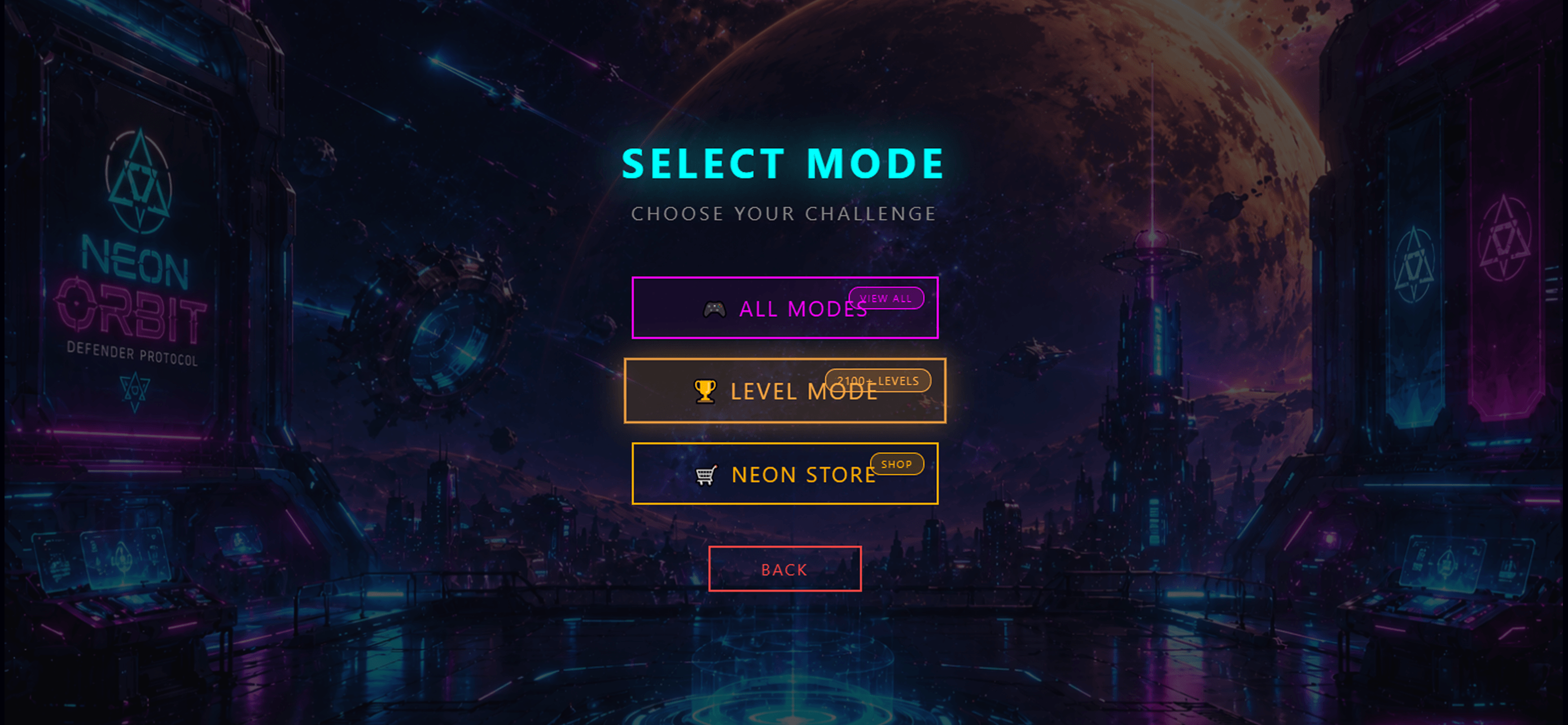 Neon Orbit Defender screenshot 2