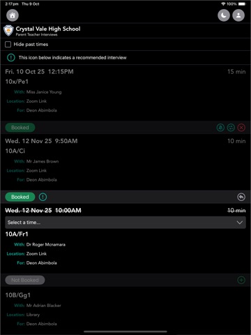Booked (Previously PTO) iPad screenshot
