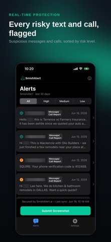 SmishAlert iPhone screenshot