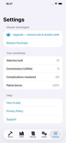 ClockmakersBench iPhone screenshot