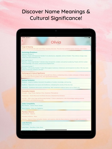 BabyBloom –Baby Name Generator iPad screenshot