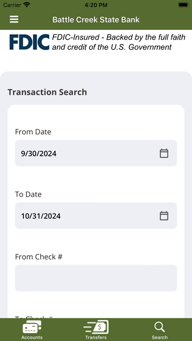 Battle Creek State Bank Screenshot