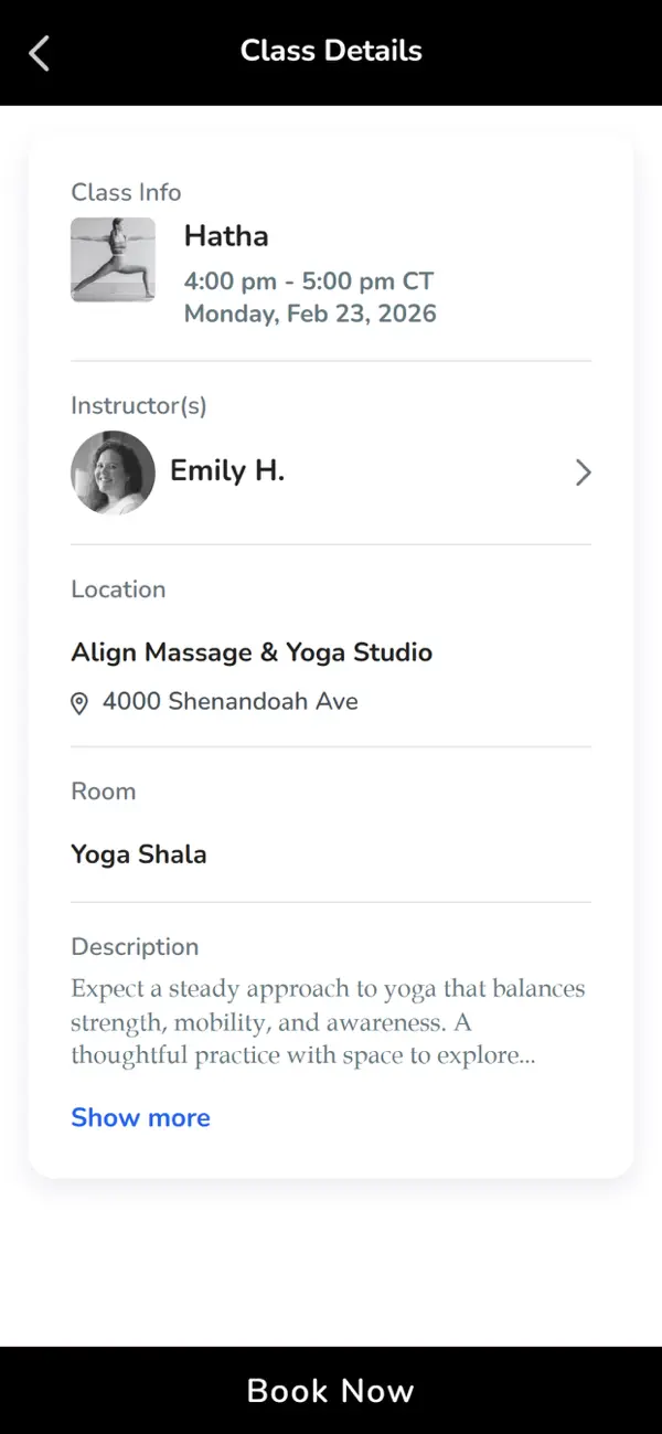 Screenshot #2 pour Align Massage & Yoga Studio