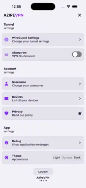 AzireVPN screenshot 3