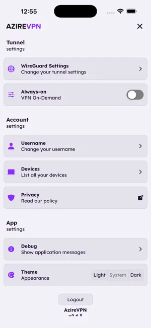 AzireVPN screenshot 3