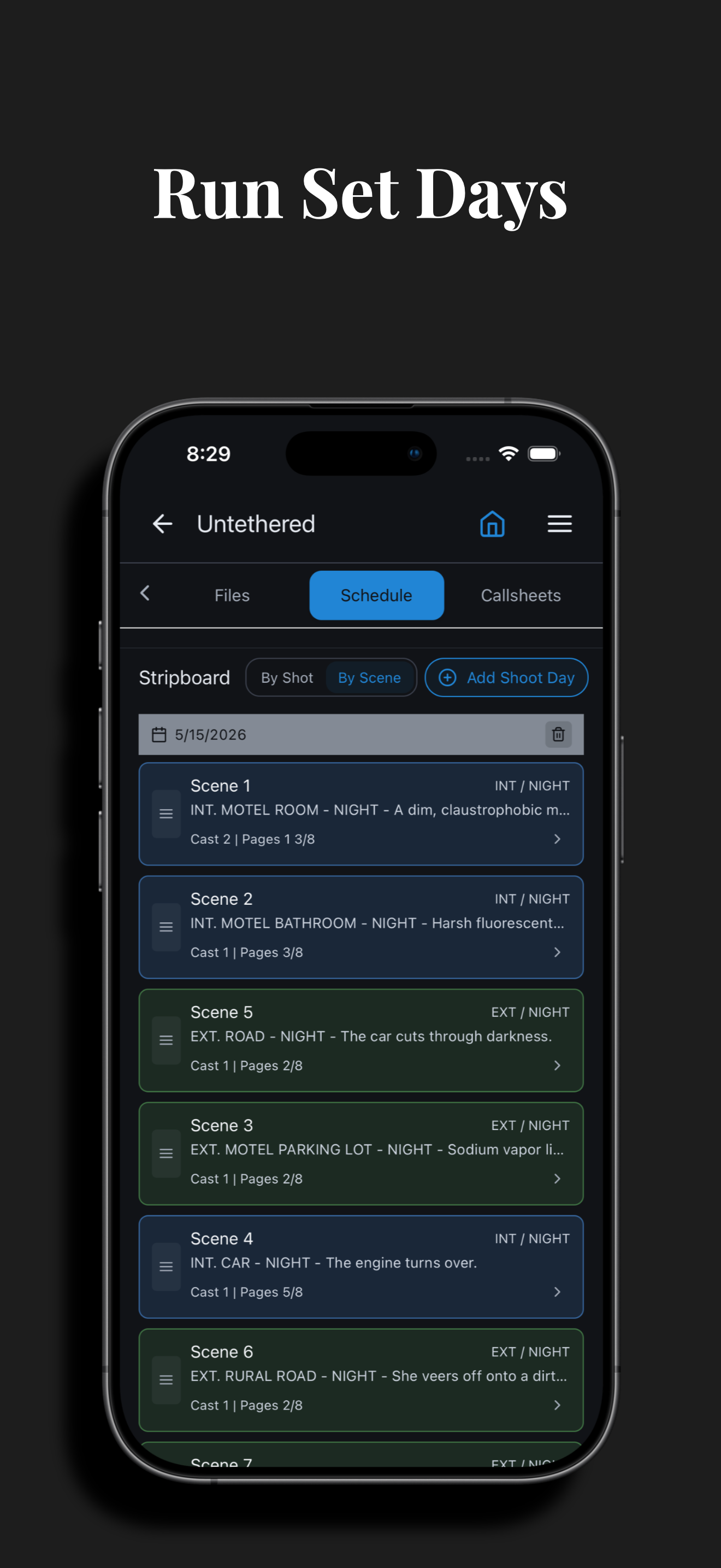 CineLog Pro - Shot List & Plan