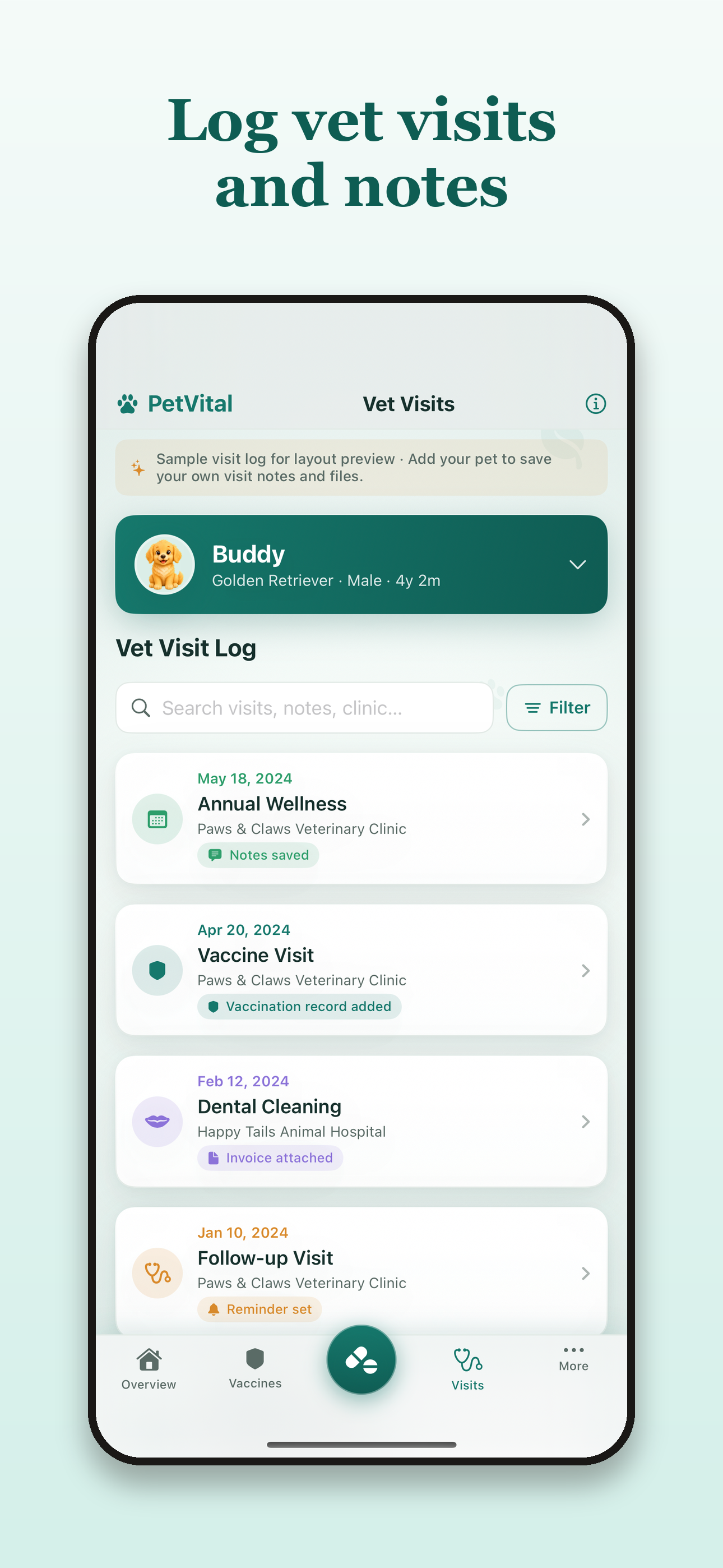PetVital - Vaccine Log