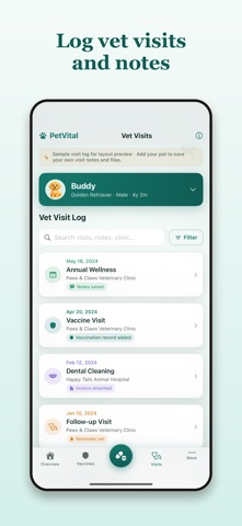 PetVital - Vaccine Log iPhone screenshot