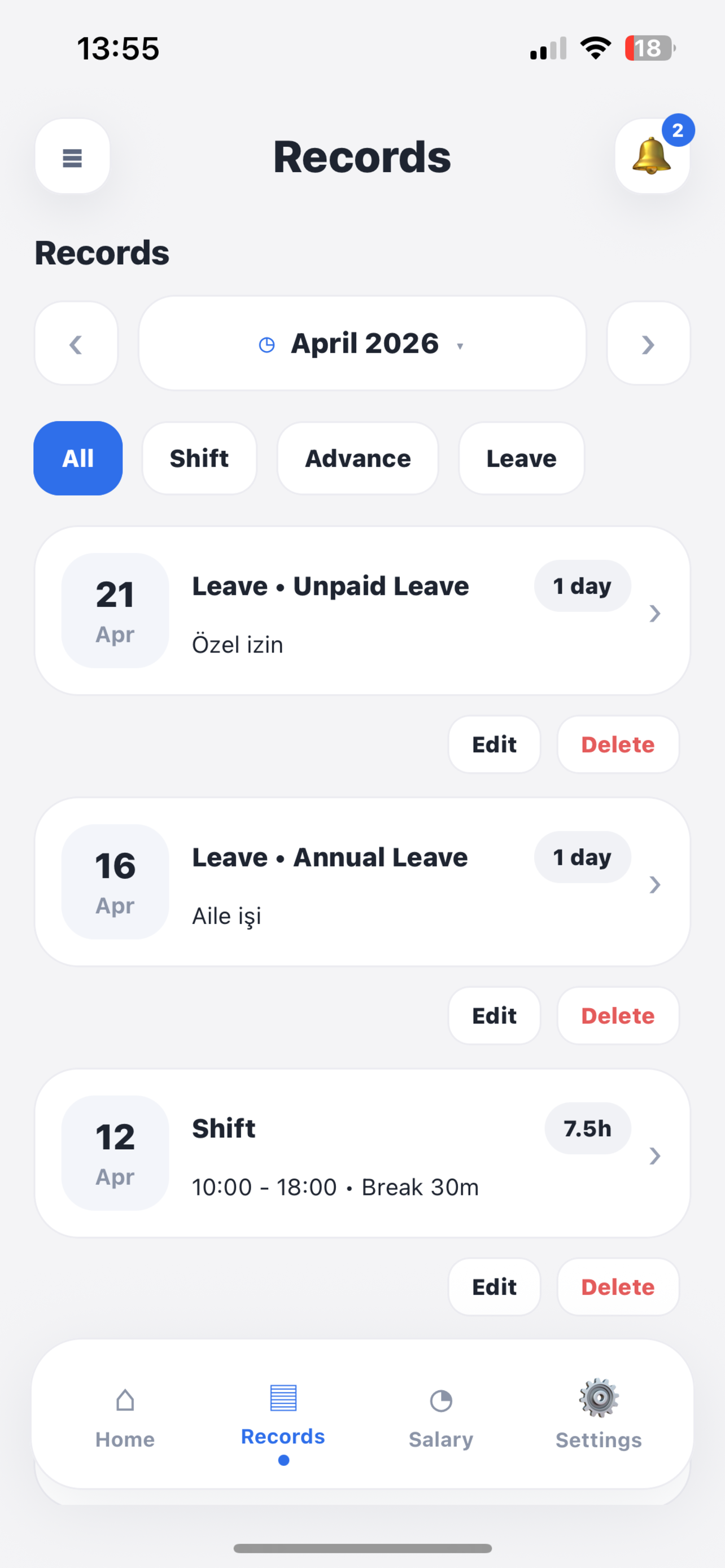 WorkShift Ledger