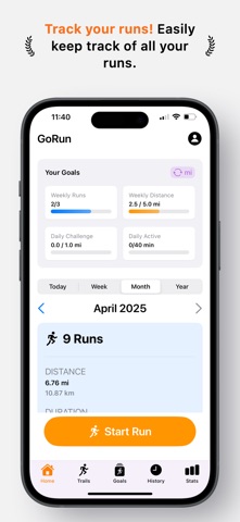 GoRun Tracker Screenshot 1 of 5