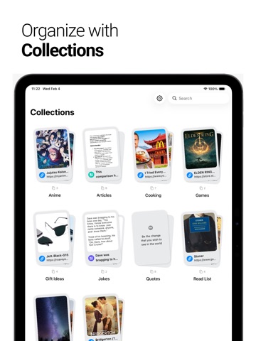 Cardz - Reinvented Bookmarks iPad screenshot