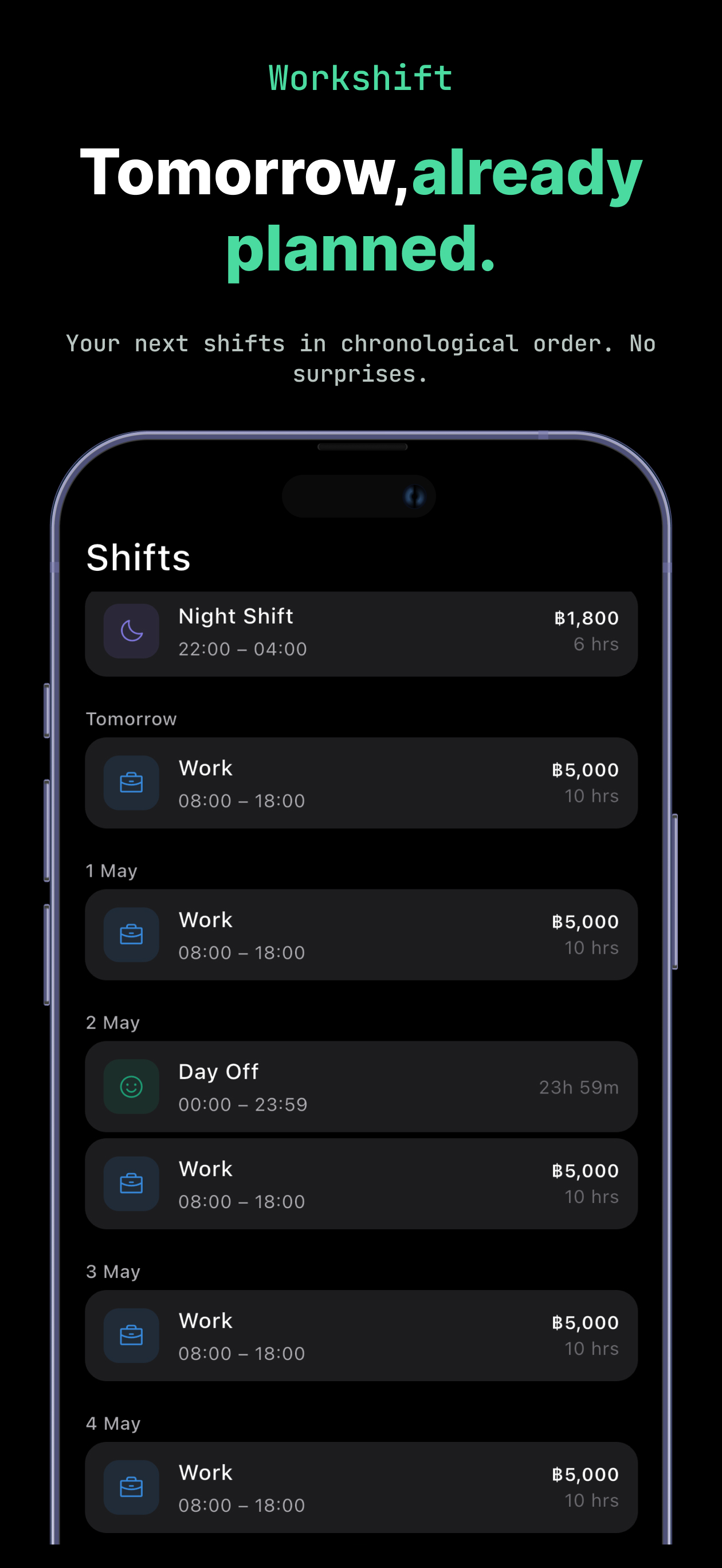 Shift Calendar - Work Planner