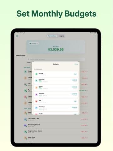 Pocket Register iPad screenshot