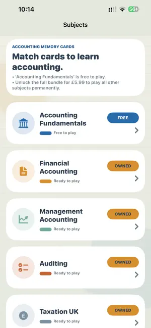 Accounting Memory Games screenshot 1