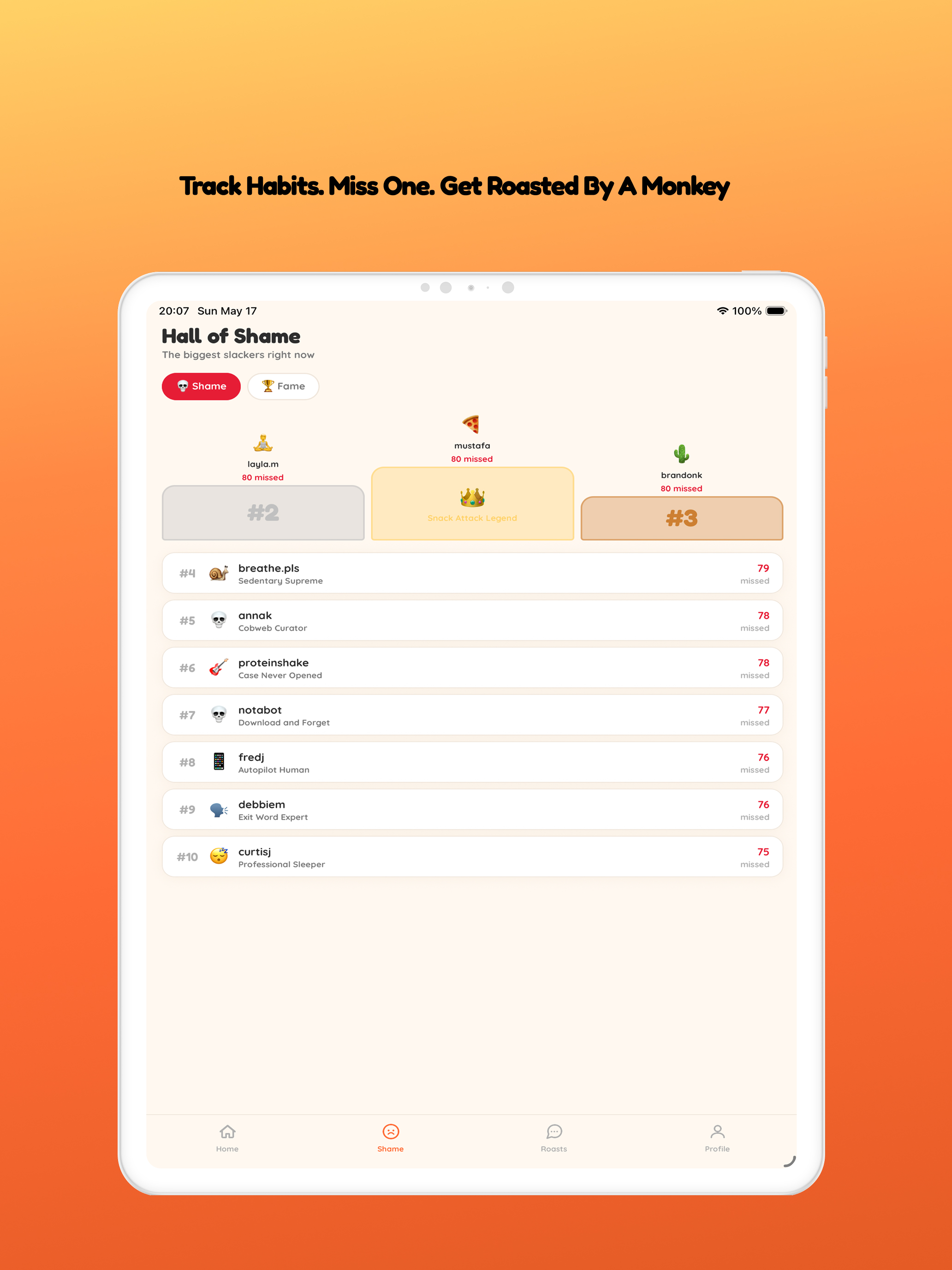 Roast Monkey: Habit Tracker screenshot 8