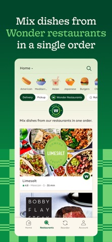 Wonder: Food Delivery iPhone screenshot