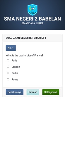 Exam SMAN 2 BABELAN screenshot