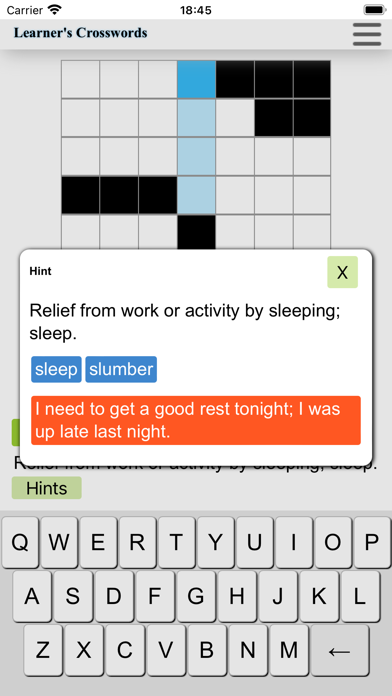 Learner's Crosswords Screenshot