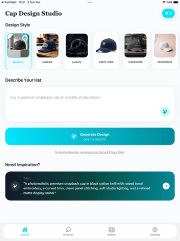 AI Cap Design Hat Generator iPad screenshot