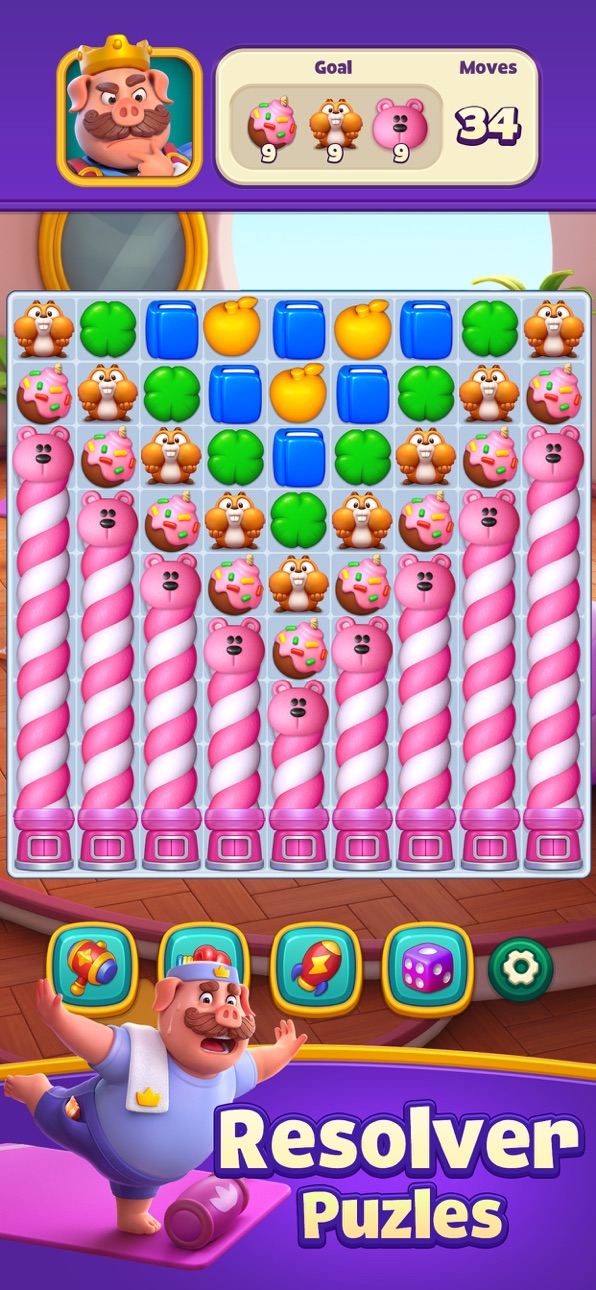 Piggy Kingdom - Match 3 Games iOS Mod IPA screenshot 2 - iOS game interface