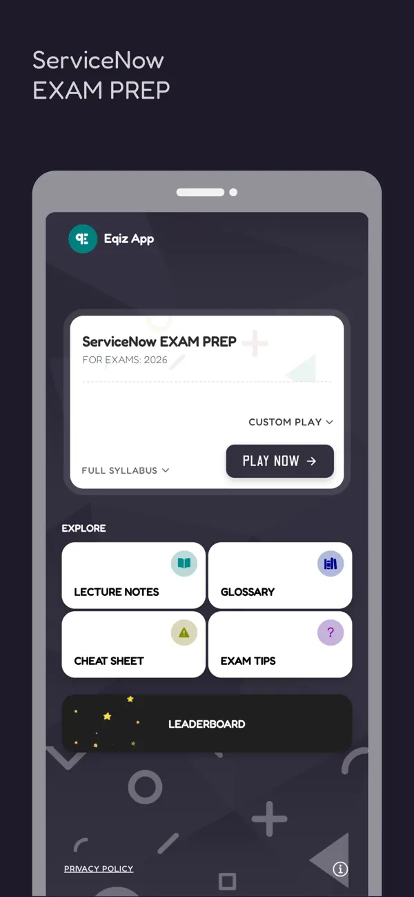 Screenshot #1 pour ServiceNow Exam Prep (+AI)