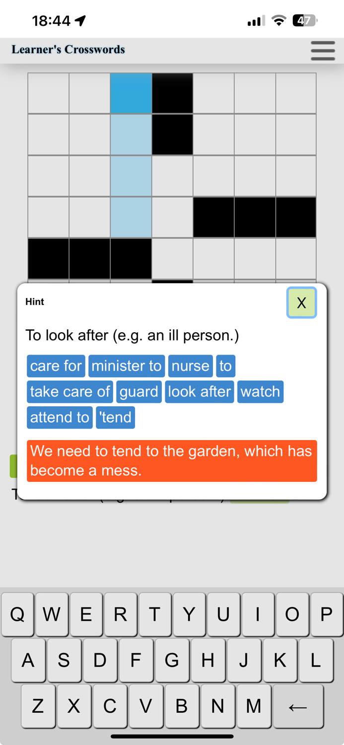 Learners Crosswords