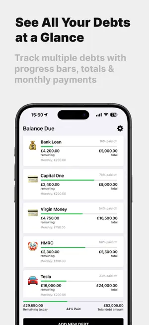 Debt Tracker - Balance Due screenshot 1