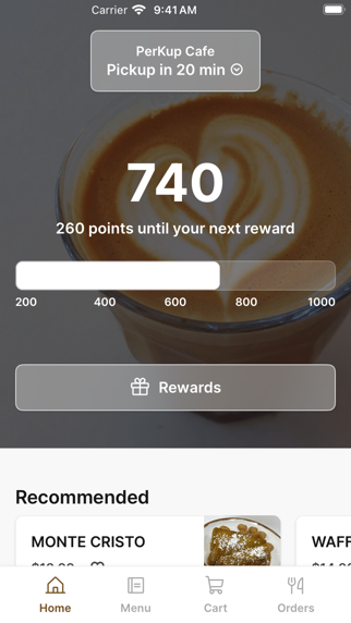 PerKup Cafe To Go app screenshot