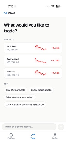 Nava-Natural Language Trading Screenshot 1 of 6