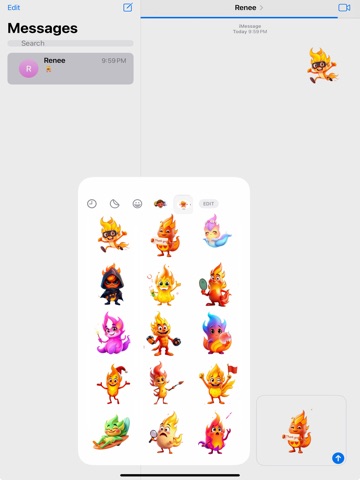 Flickering Flame Stickers iPad screenshot