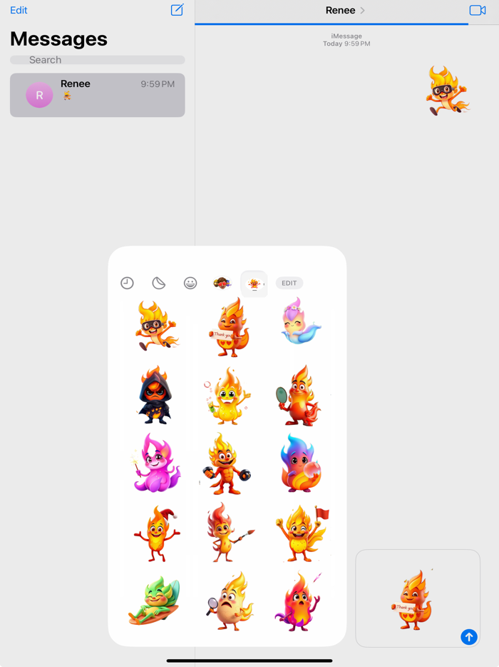 Flickering Flame Stickers