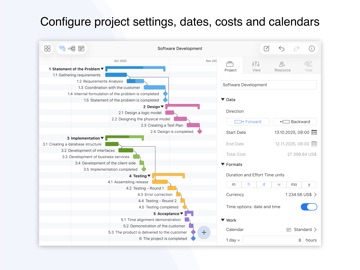 Project Office X: Gantt chart iPad screenshot