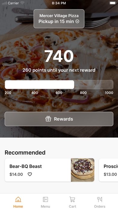 Mercer Village Pizza iPhone screenshot 1 - Food & Drink app