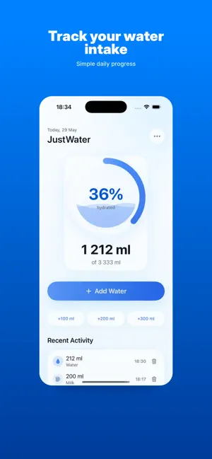 JustWater: Hydration Tracker screenshot 1