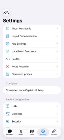 Meshtastic iPhone screenshot