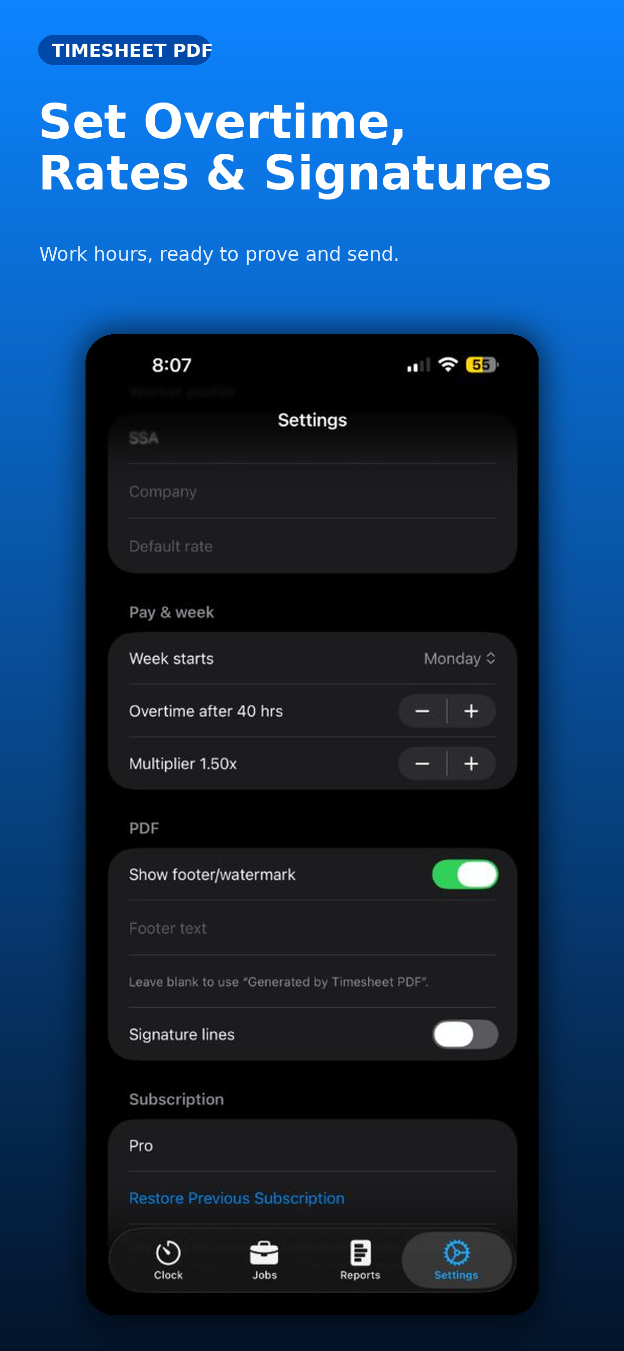 Timesheet PDF: Work Hours screenshot 5