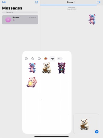 Mystic Moon Bear Stickers iPad screenshot