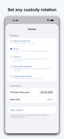 Custody Calendar: Co-Parent iPhone screenshot