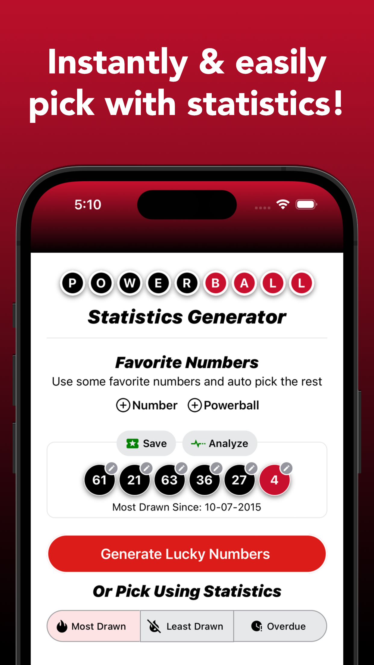 Powerball Statistics Generator